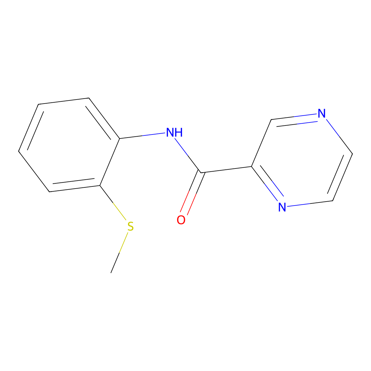 N-(2-(methylthio)phenyl)pyrazine-2-carboxamide molecular structure, CAS 515860-60-3