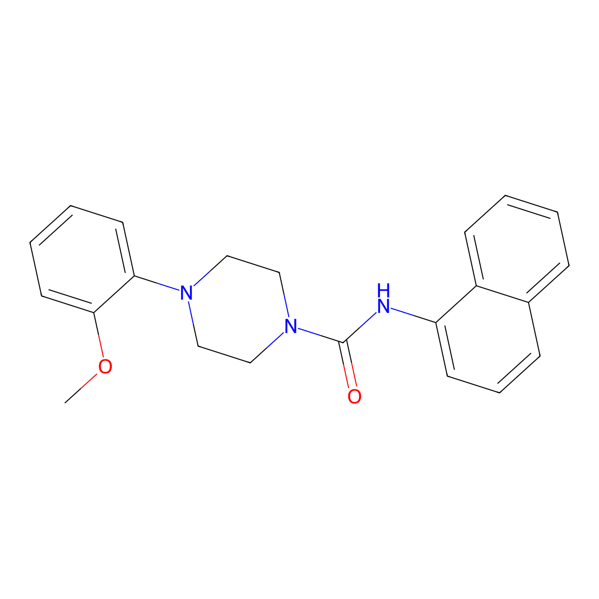 4-(2-methoxyphenyl)-N-naphthalen-1-ylpiperazine-1-carboxamide molecular structure, CAS 515860-61-4