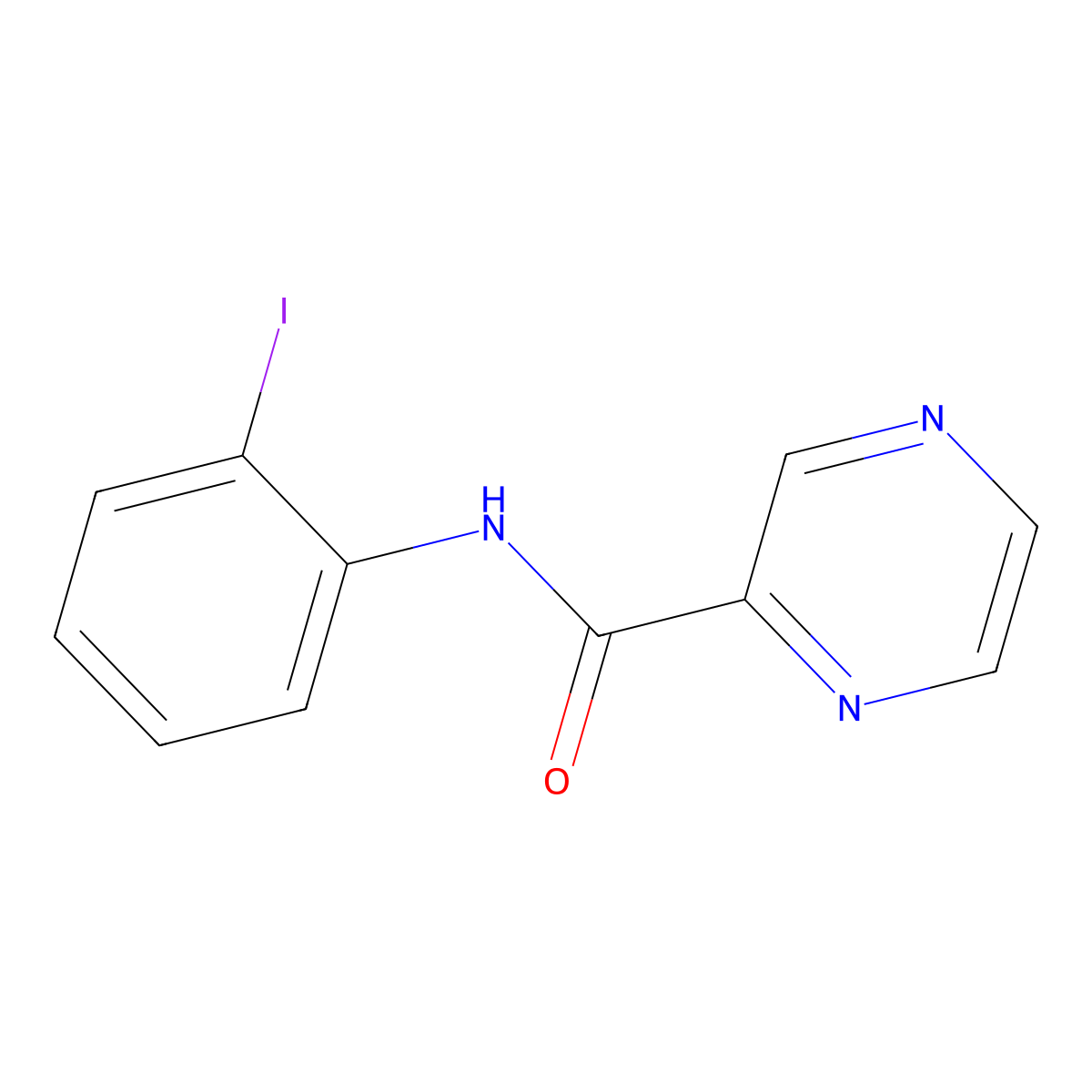 N-(2-iodophenyl)pyrazine-2-carboxamide molecular structure, CAS 515860-84-1