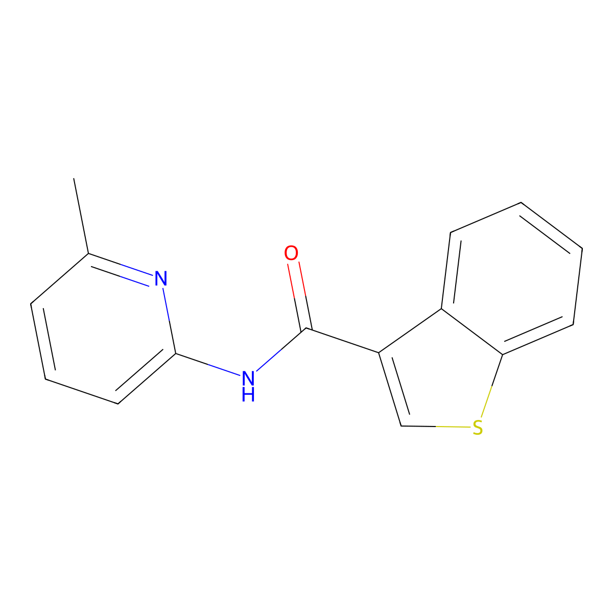 N-(6-methylpyridin-2-yl)-1-benzothiophene-3-carboxamide molecular structure, CAS 515860-87-4