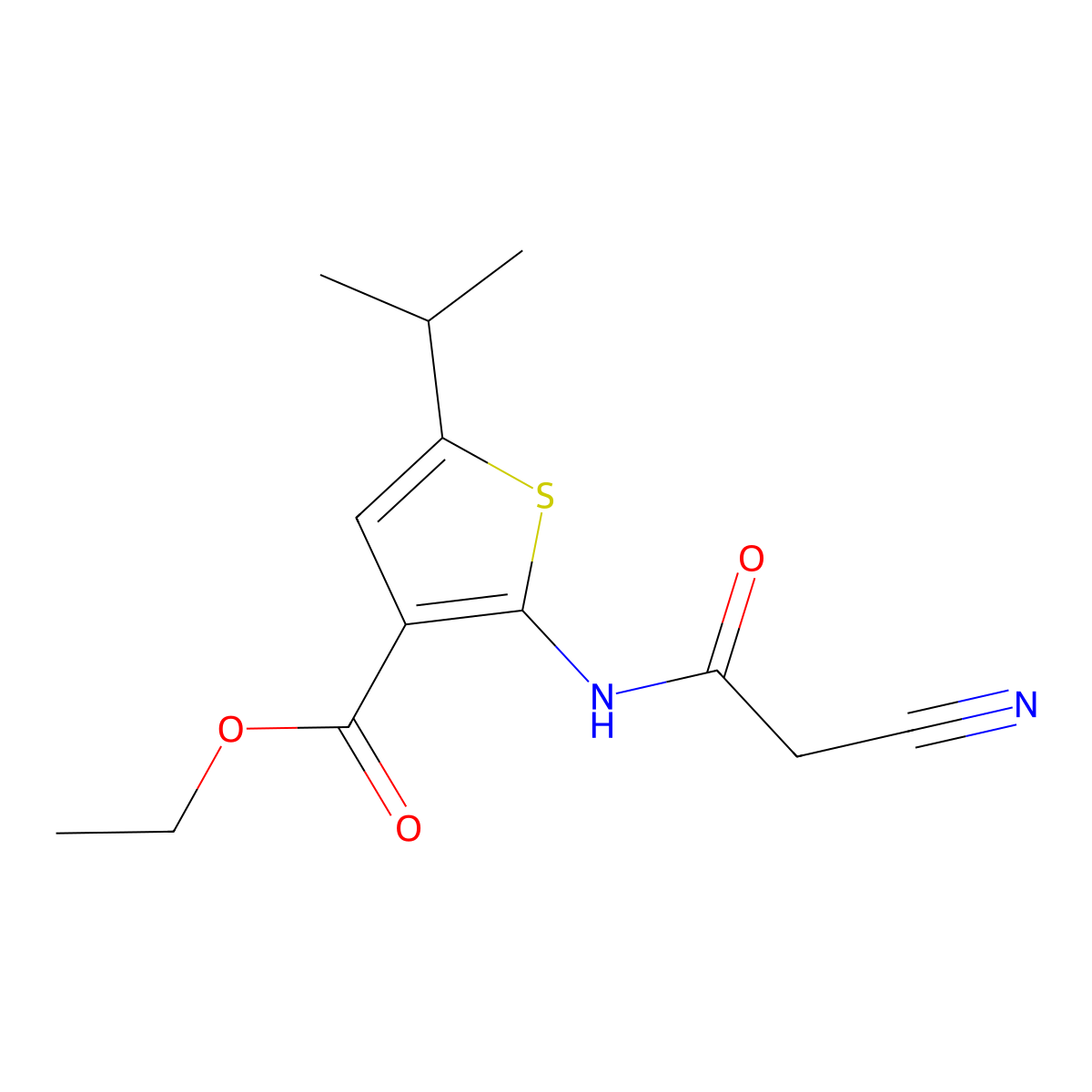 Ethyl 2-[(cyanoacetyl)amino]-5-isopropylthiophene-3-carboxylate molecular structure, CAS 515861-07-1