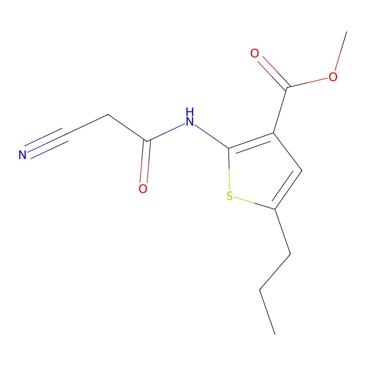 Methyl 2-[(cyanoacetyl)amino]-5-propylthiophene-3-carboxylate molecular structure, CAS 515861-15-1