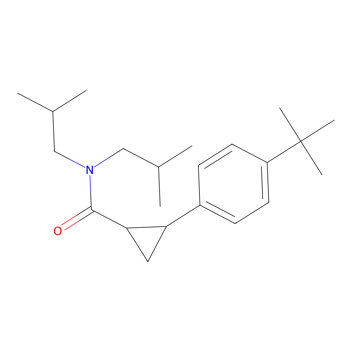 2-(4-tert-butylphenyl)-N,N-diisobutylcyclopropanecarboxamide molecular structure, CAS 515861-16-2