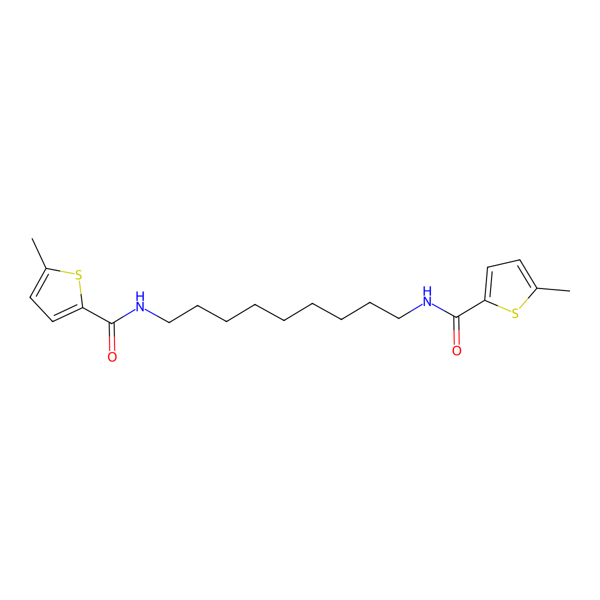 5-methyl-N-[9-[(5-methylthiophene-2-carbonyl)amino]nonyl]thiophene-2-carboxamide molecular structure, CAS 515861-17-3