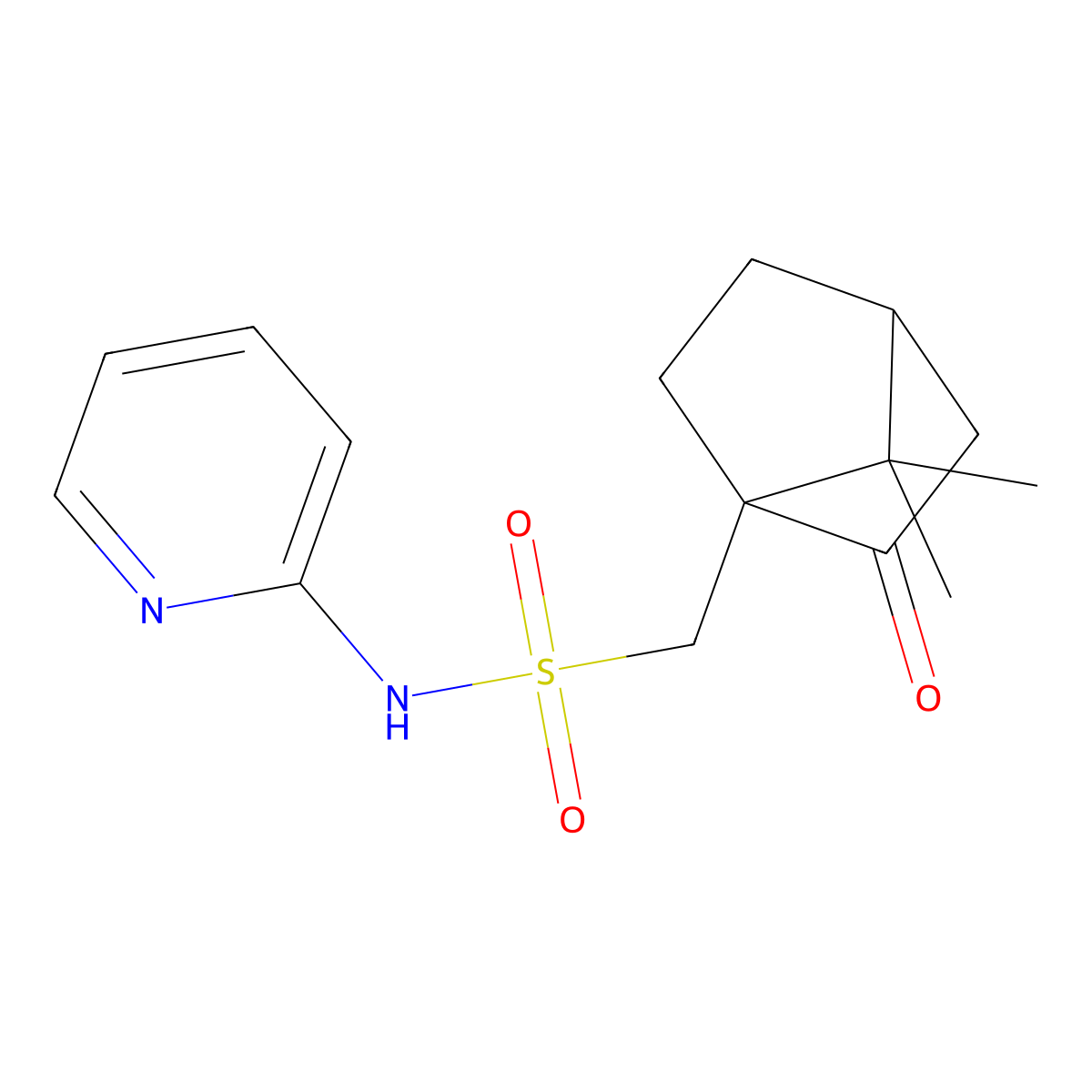 7,7-Dimethyl-1-(((2-pyridylamino)sulfonyl)methyl)bicyclo[2.2.1]heptan-2-one molecular structure, CAS 515866-34-9