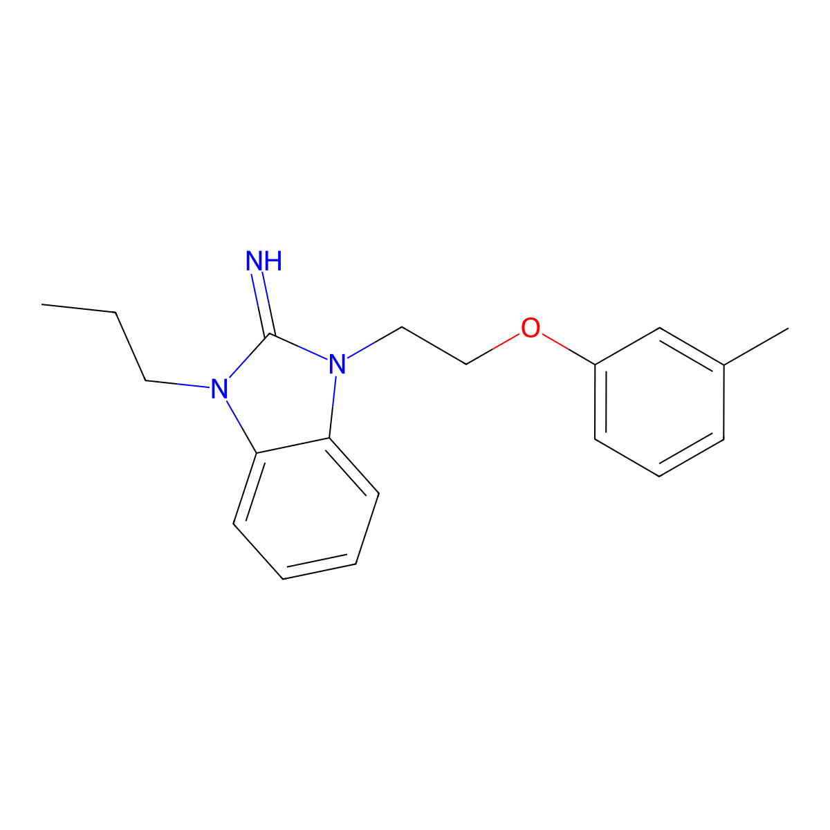 1-[2-(3-Methylphenoxy)ethyl]-3-propylbenzimidazol-2-imine molecular structure, CAS 515866-71-4