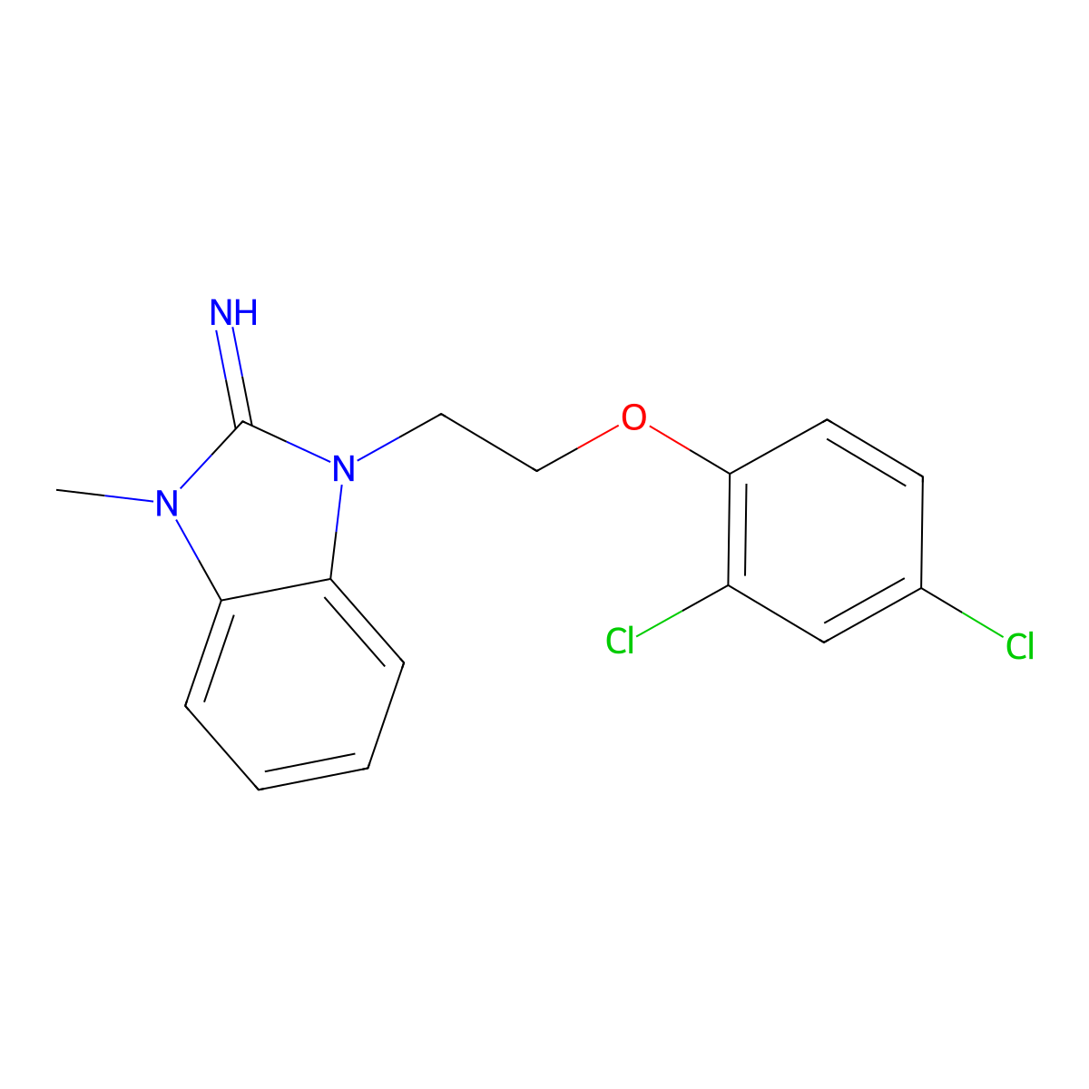 1-[2-(2,4-Dichlorophenoxy)ethyl]-3-methylbenzimidazol-2-imine molecular structure, CAS 515866-75-8