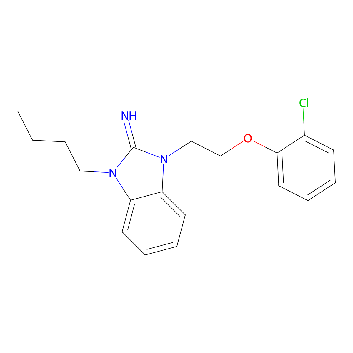 1-Butyl-3-[2-(2-chlorophenoxy)ethyl]benzimidazol-2-imine molecular structure, CAS 515866-77-0