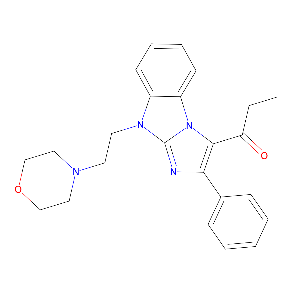 1-{9-[2-(morpholin-4-yl)ethyl]-2-phenyl-9H-imidazo[1,2-a]benzimidazol-3-yl}propan-1-one molecular structure, CAS 515866-88-3