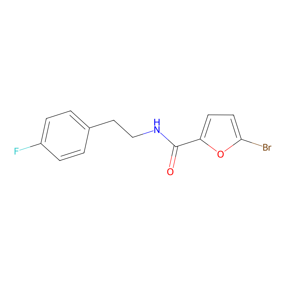 5-bromo-N-[2-(4-fluorophenyl)ethyl]furan-2-carboxamide molecular structure, CAS 515872-45-4