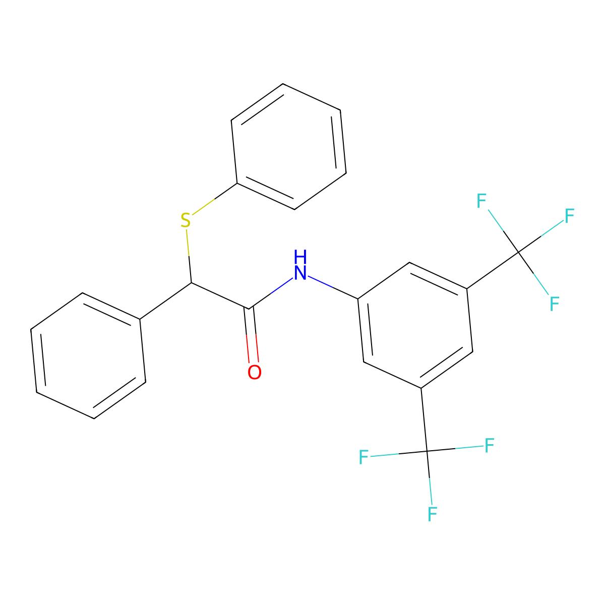 N-[3,5-bis(trifluoromethyl)phenyl]-2-phenyl-2-(phenylsulfanyl)acetamide molecular structure, CAS 515872-46-5