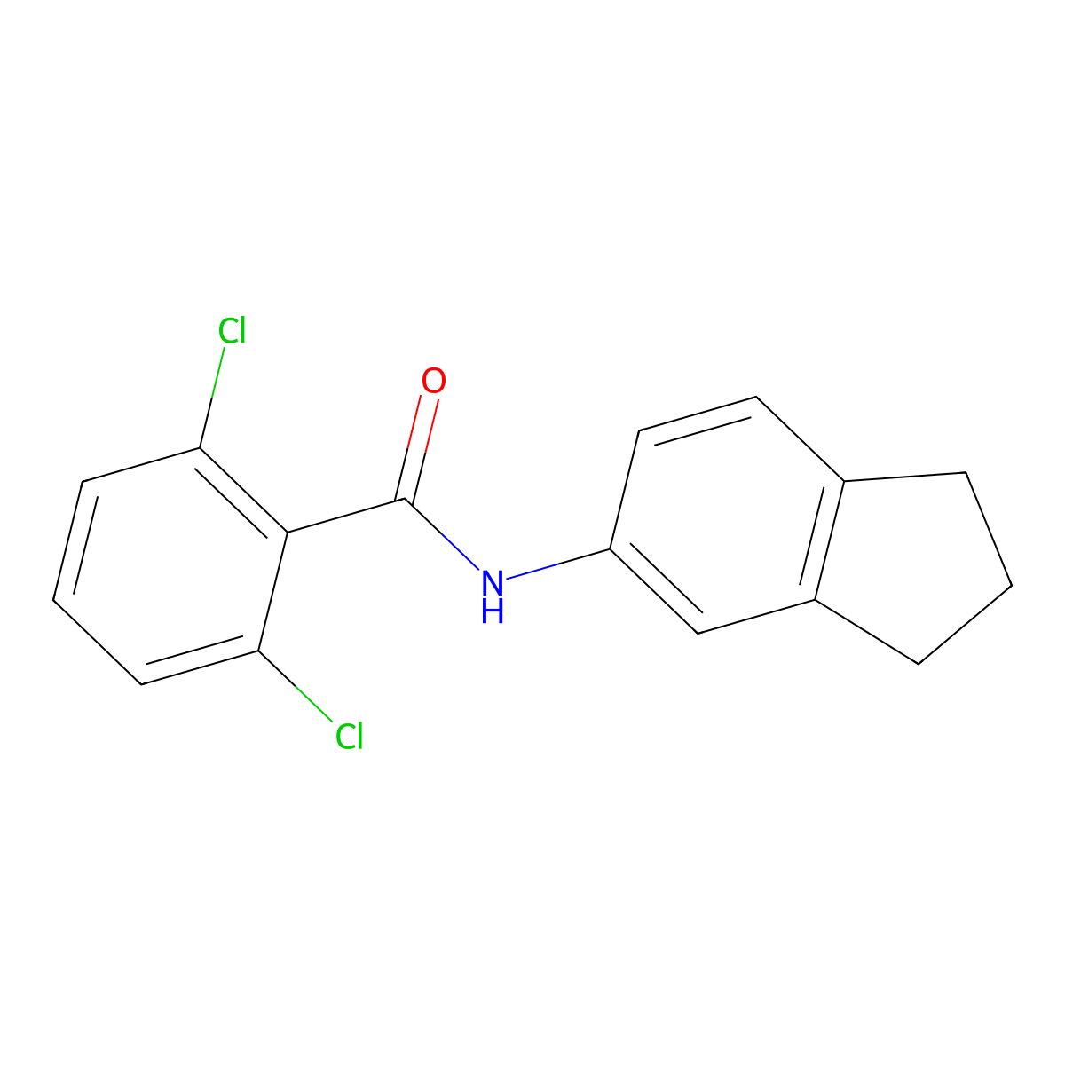 2,6-dichloro-N-(2,3-dihydro-1H-inden-5-yl)benzamide molecular structure, CAS 515872-88-5