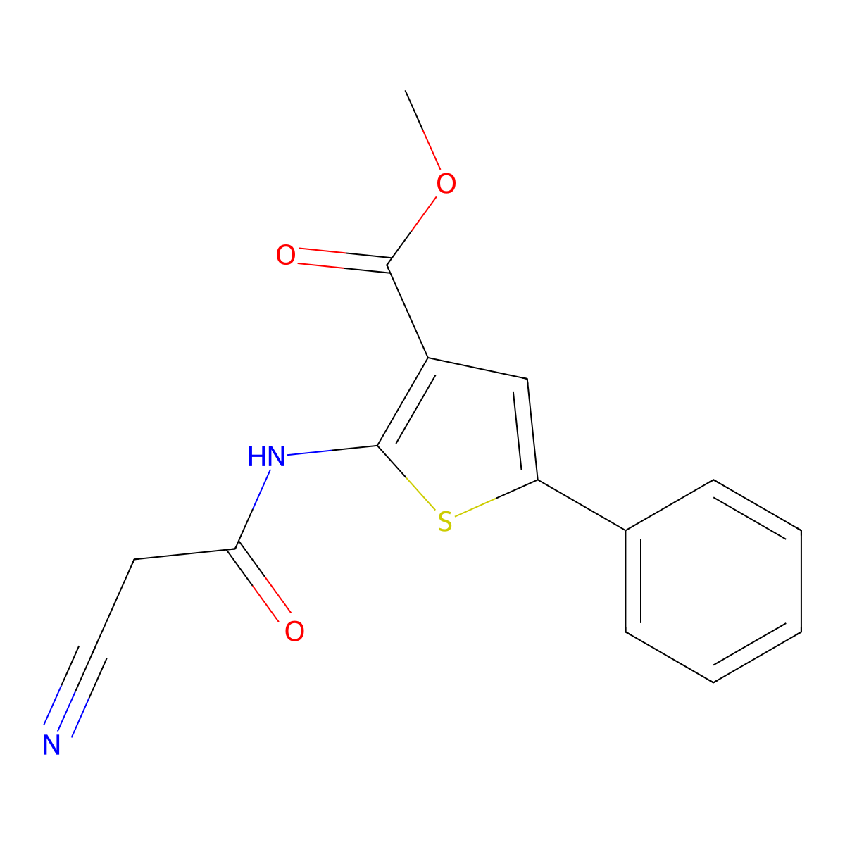 Methyl 2-[(cyanoacetyl)amino]-5-phenylthiophene-3-carboxylate molecular structure, CAS 515872-98-7