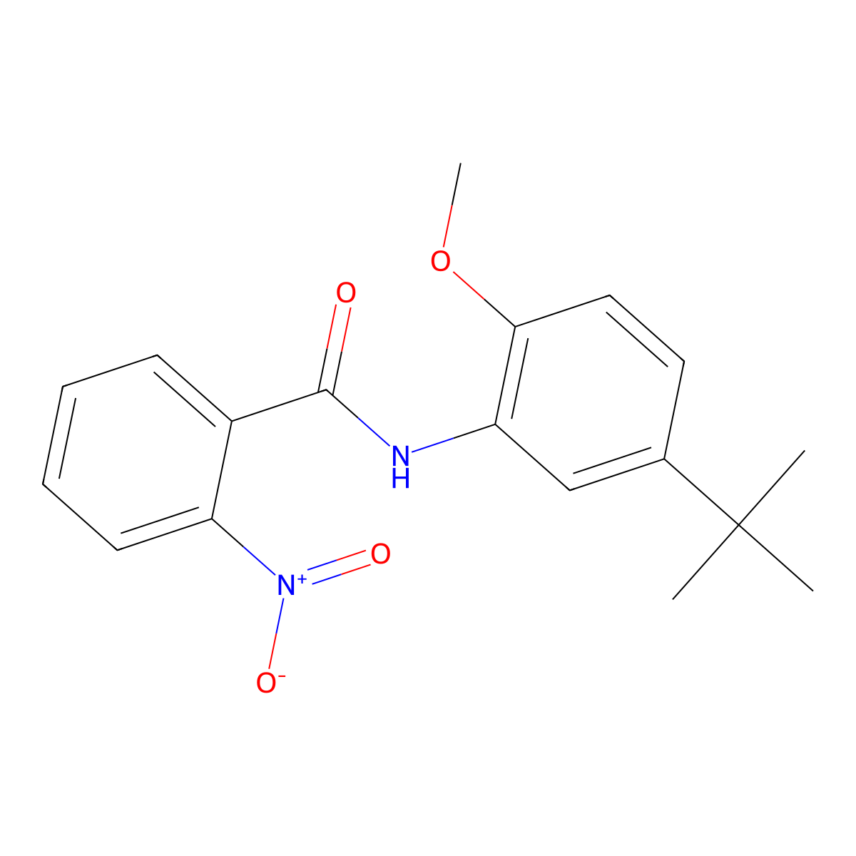 N-(5-tert-butyl-2-methoxyphenyl)-2-nitrobenzamide molecular structure, CAS 515873-12-8