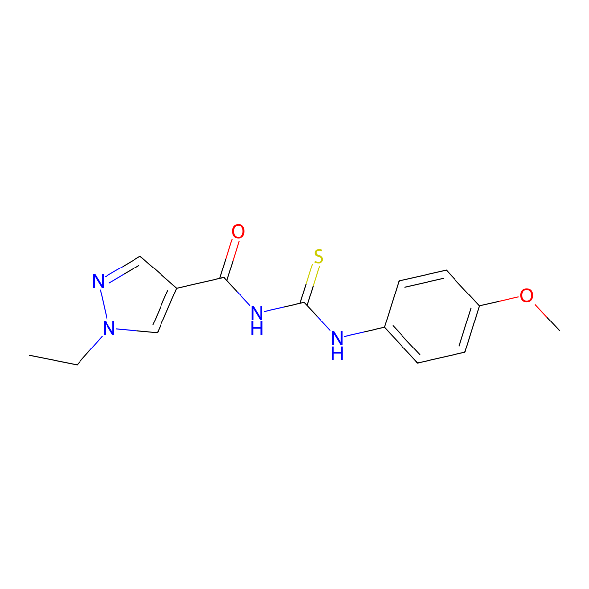 1-ethyl-N-[(4-methoxyphenyl)carbamothioyl]pyrazole-4-carboxamide molecular structure, CAS 515873-65-1