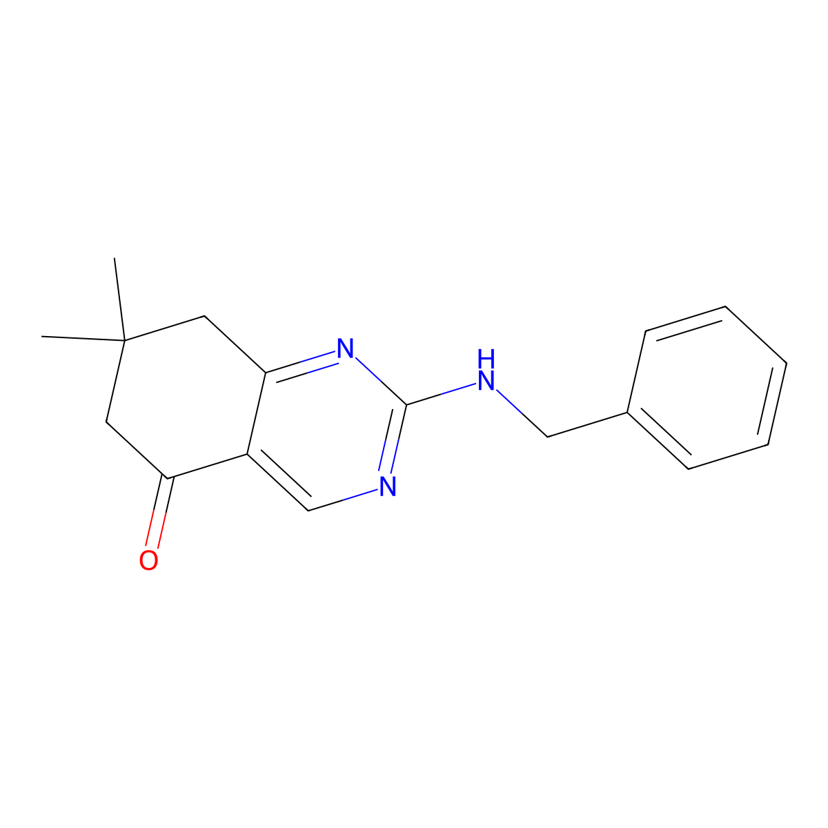 2-(benzylamino)-7,7-dimethyl-7,8-dihydroquinazolin-5(6H)-one molecular structure, CAS 515874-73-4