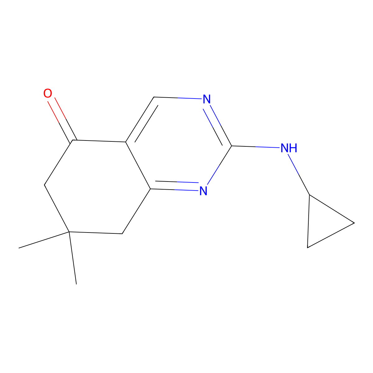 2-(Cyclopropylamino)-7,7-dimethyl-6,8-dihydroquinazolin-5-one molecular structure, CAS 515874-75-6