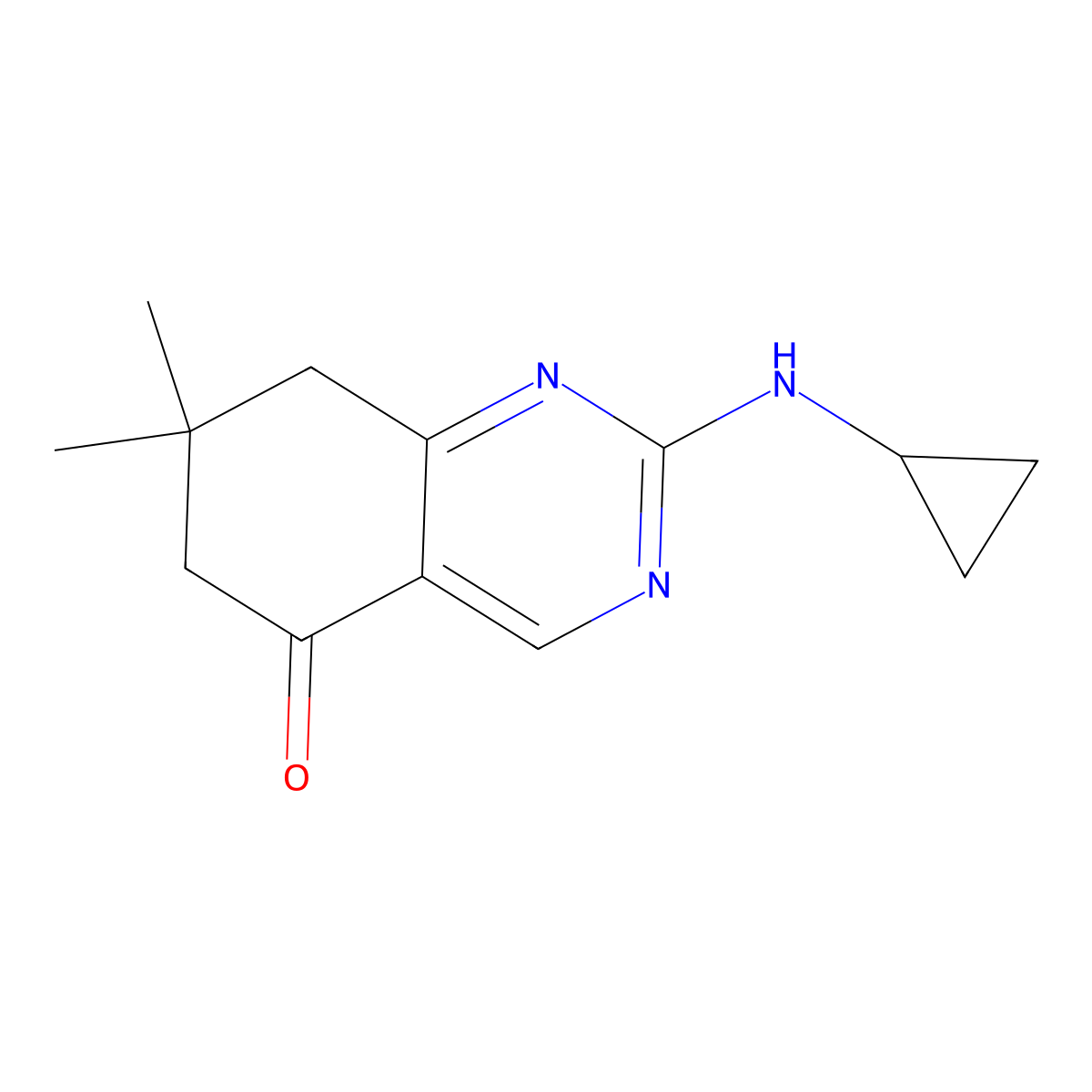 2-(Cyclopropylamino)-7,7-dimethyl-6,8-dihydroquinazolin-5-one molecular structure, CAS 515874-75-6