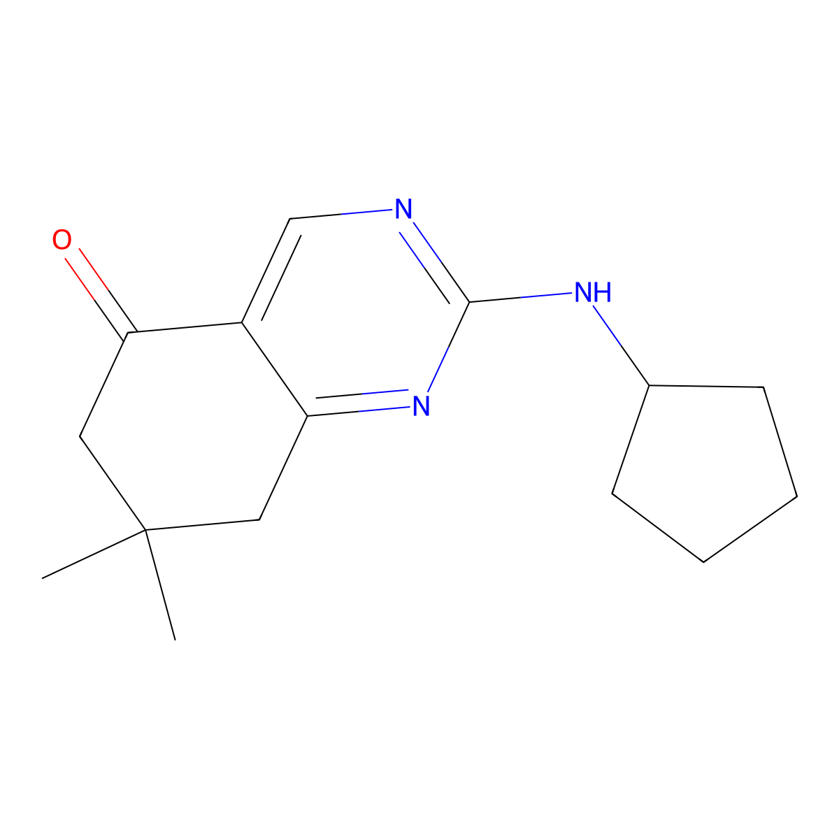 2-(Cyclopentylamino)-7,7-dimethyl-6,7,8-trihydroquinazolin-5-one molecular structure, CAS 515874-76-7