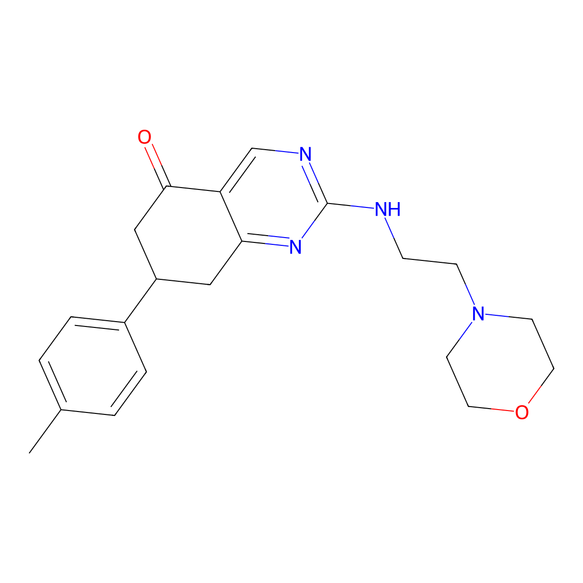 7-(4-methylphenyl)-2-{[2-(morpholin-4-yl)ethyl]amino}-7,8-dihydroquinazolin-5(6H)-one molecular structure, CAS 515874-86-9