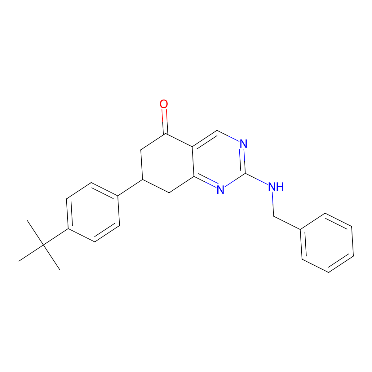 2-(benzylamino)-7-(4-tert-butylphenyl)-7,8-dihydroquinazolin-5(6H)-one molecular structure, CAS 515874-88-1