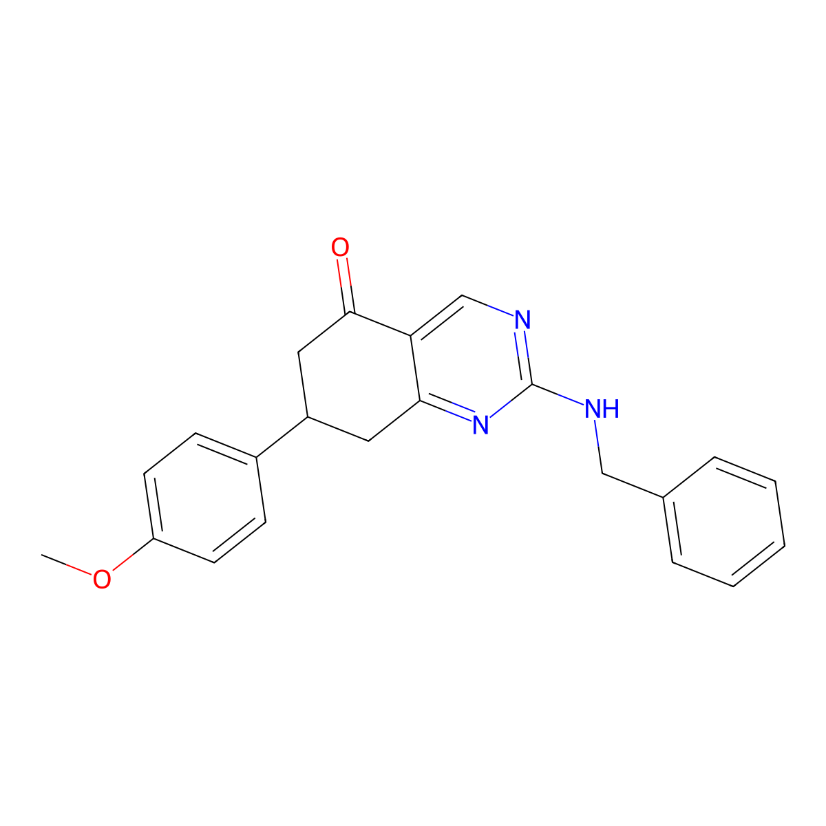 2-(benzylamino)-7-(4-methoxyphenyl)-7,8-dihydroquinazolin-5(6H)-one molecular structure, CAS 515874-91-6