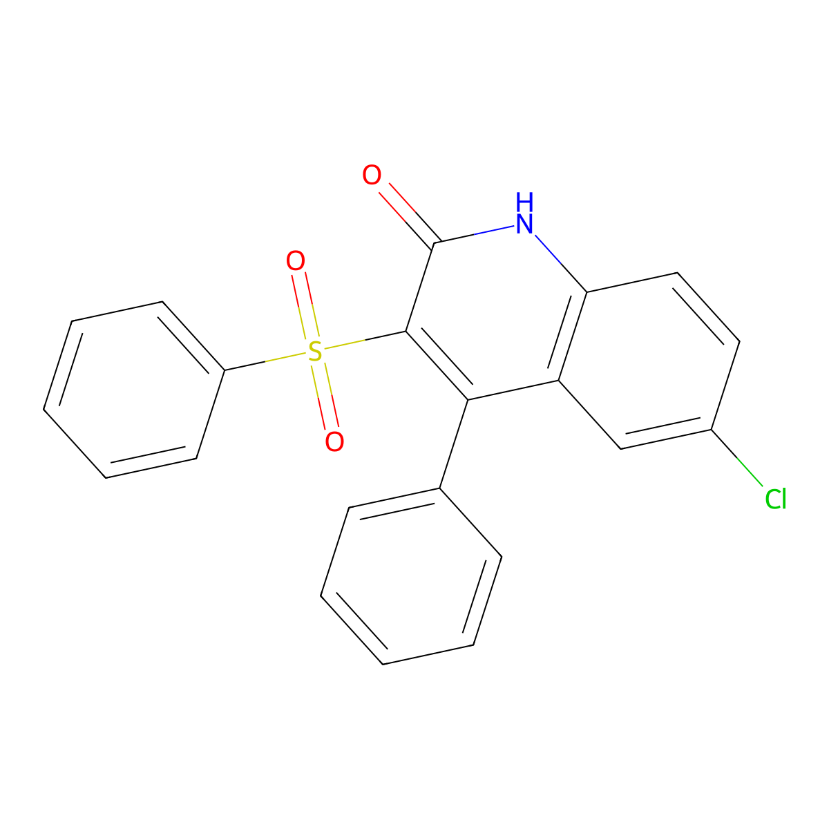 6-chloro-4-phenyl-3-(phenylsulfonyl)quinolin-2(1H)-one molecular structure, CAS 515875-05-5