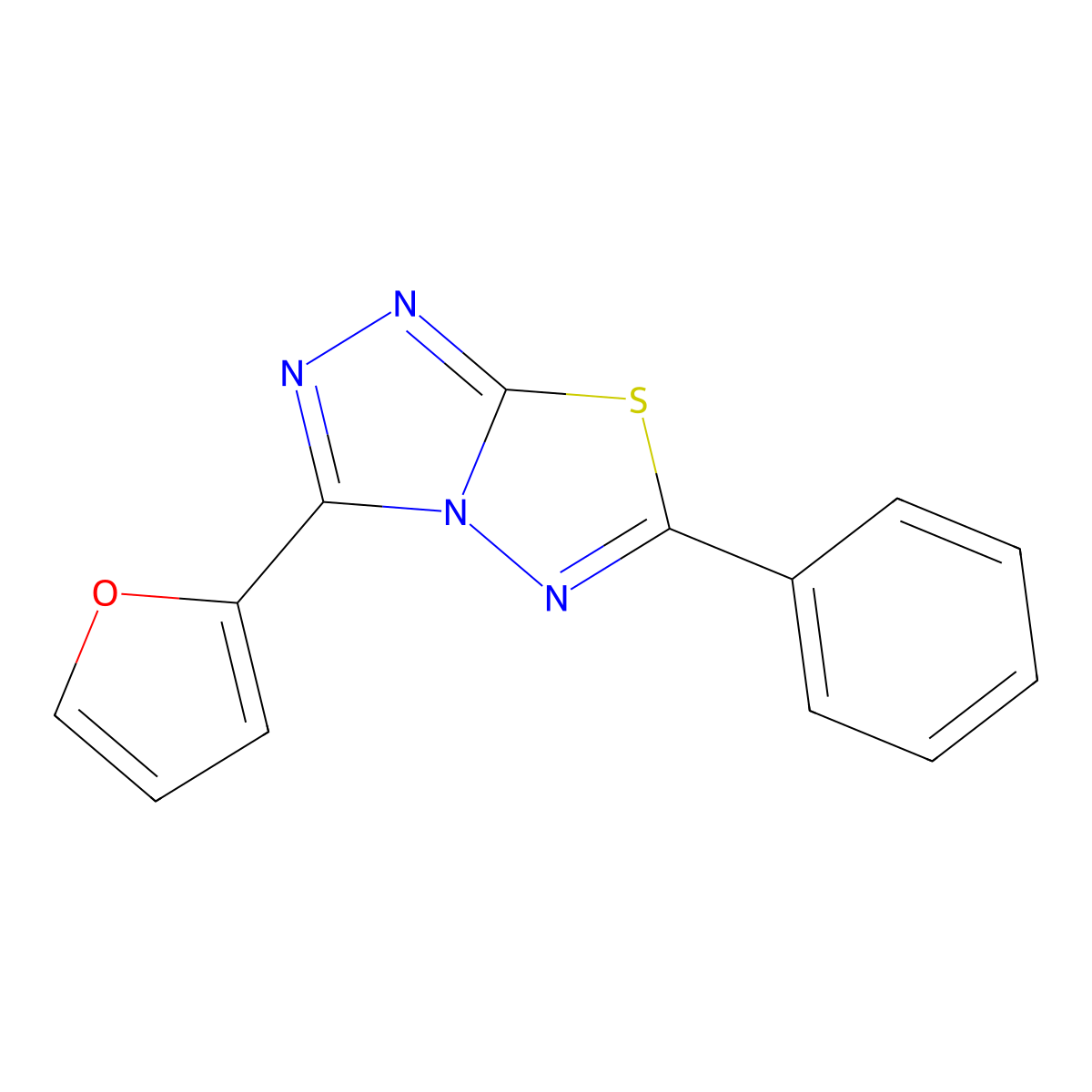 3-(2-Furyl)-6-phenyl[1,2,4]triazolo[3,4-b][1,3,4]thiadiazole molecular structure, CAS 515875-38-4
