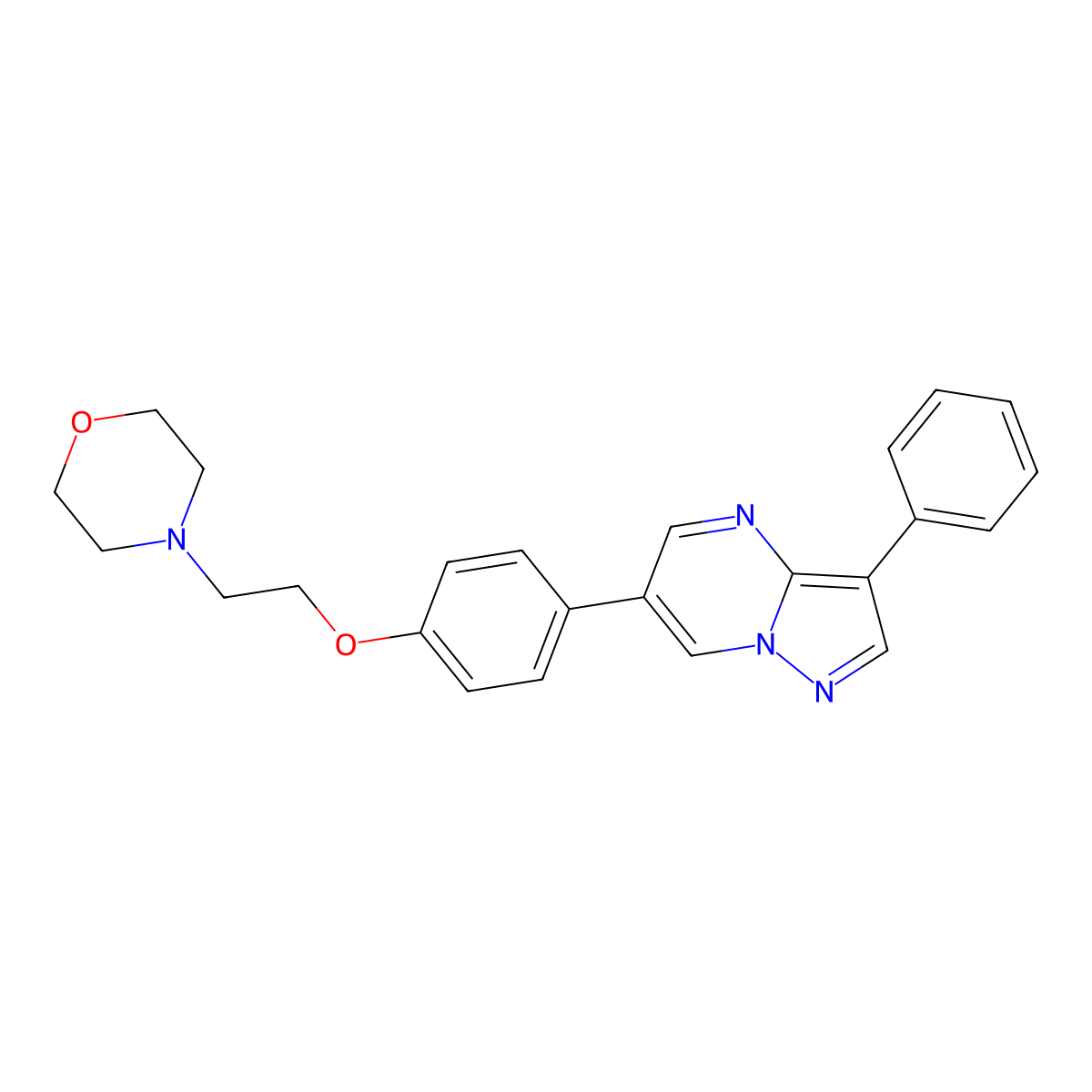 4-[2-[4-(3-Phenylpyrazolo[1,5-a]pyrimidin-6-yl)phenoxy]ethyl]morpholine molecular structure, CAS 515880-75-8