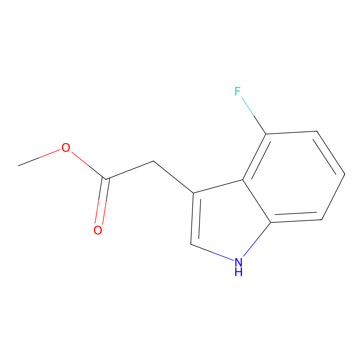 Methyl 4-Fluoroindole-3-acetate molecular structure, CAS 5159-06-8