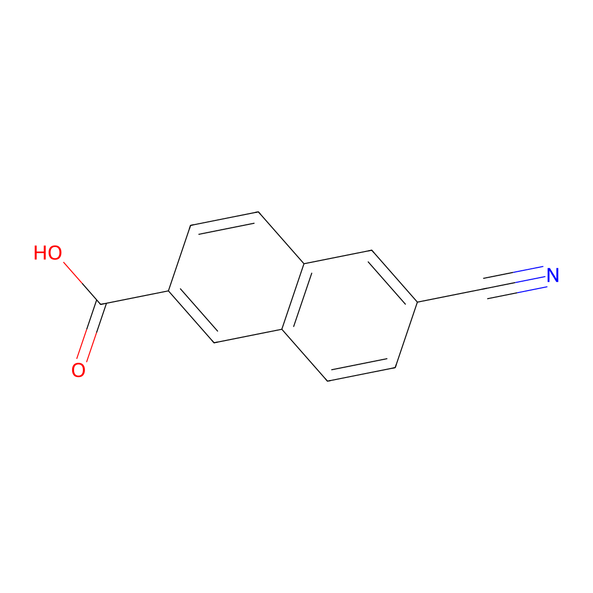 6-Cyanonaphthalene-2-carboxylic acid molecular structure, CAS 5159-60-4