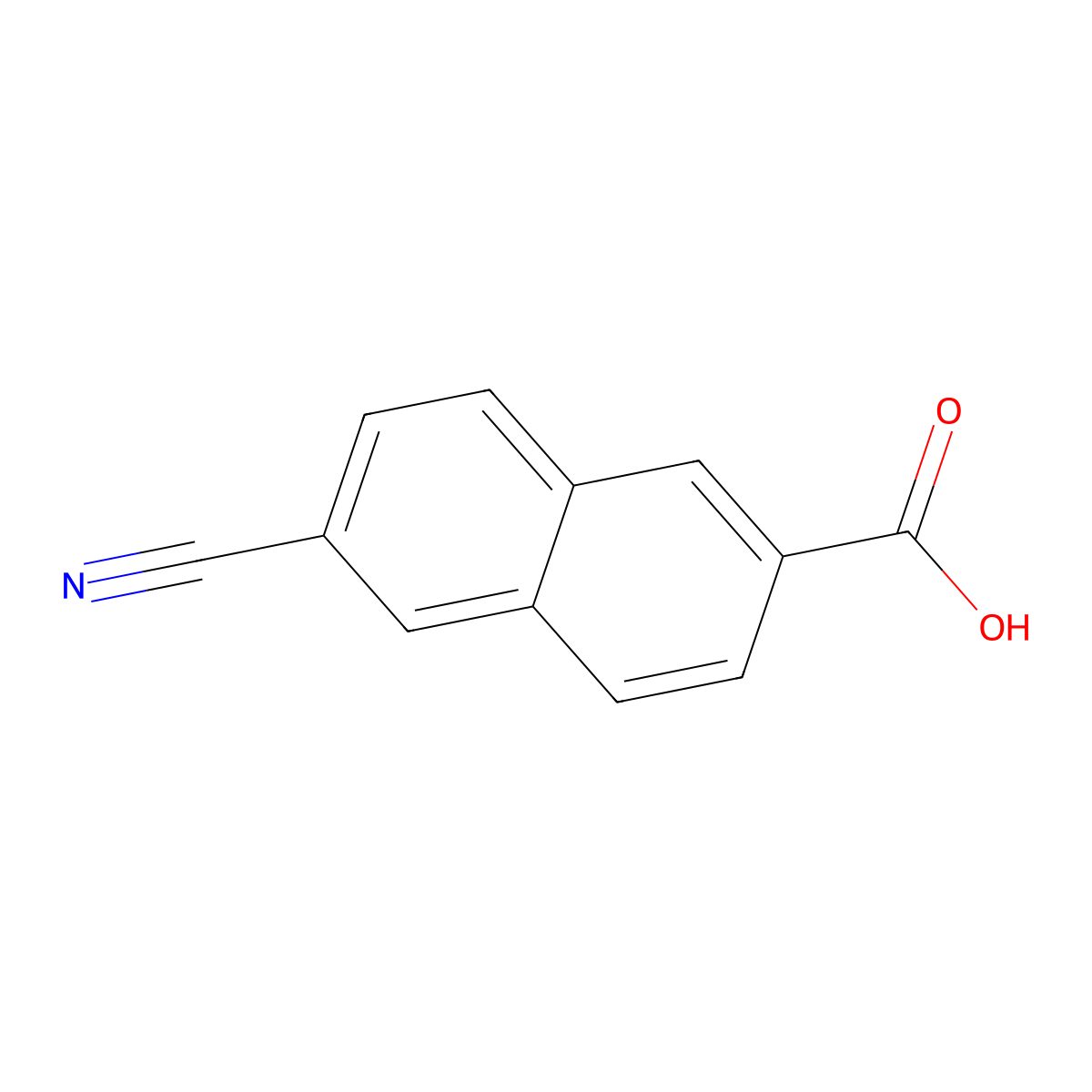 6-Cyanonaphthalene-2-carboxylic acid molecular structure, CAS 5159-60-4
