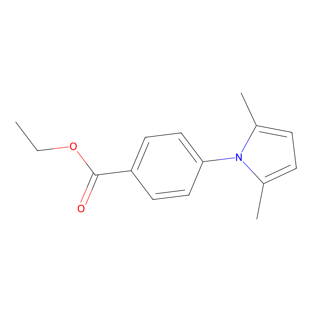 2,5-Dimethyl-1-(4-ethoxycarbonylphenyl)pyrrole molecular structure, CAS 5159-70-6