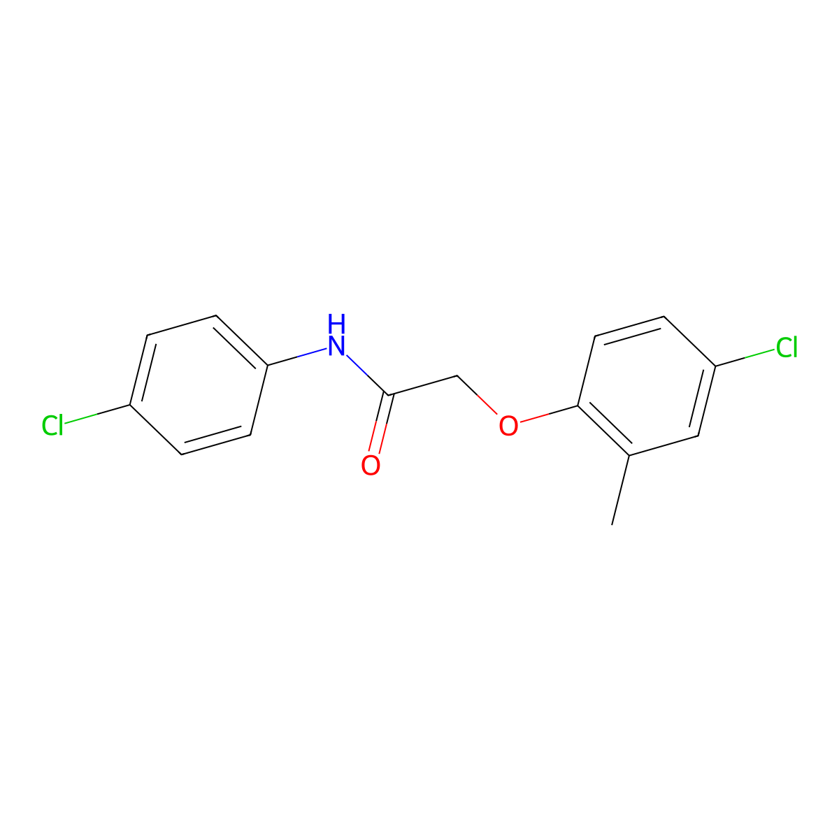 2-(4-chloro-2-methylphenoxy)-N-(4-chlorophenyl)acetamide molecular structure, CAS 5159-88-6