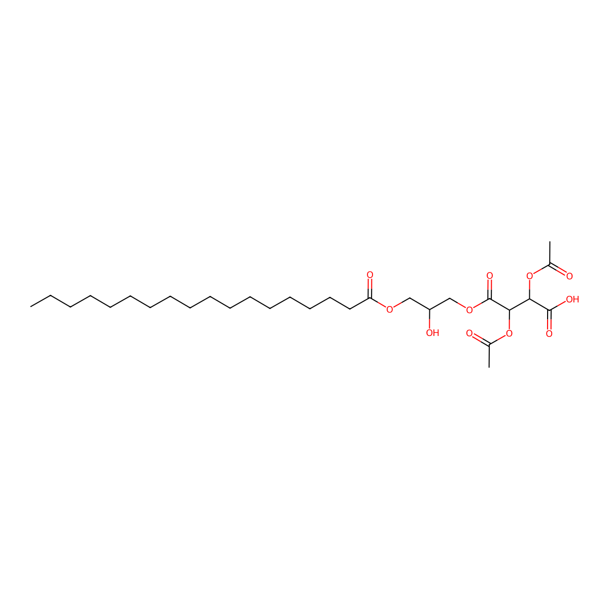 (2-Hydroxy-3-((1-oxooctadecyl)oxy)propyl) hydrogen 2,3-diacetoxysuccinate molecular structure, CAS 51591-37-8