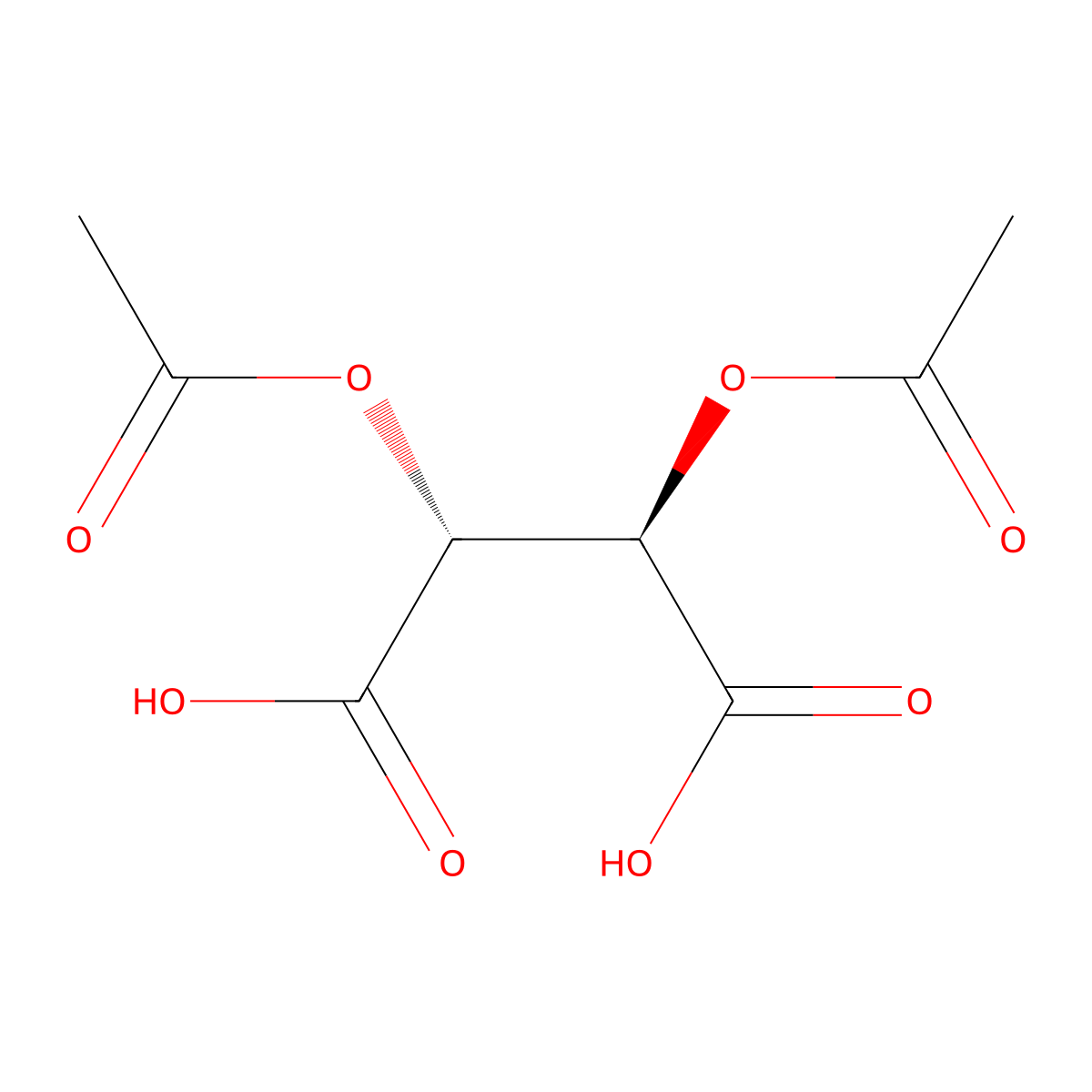 Diacetyl-L-tartaric acid molecular structure, CAS 51591-38-9
