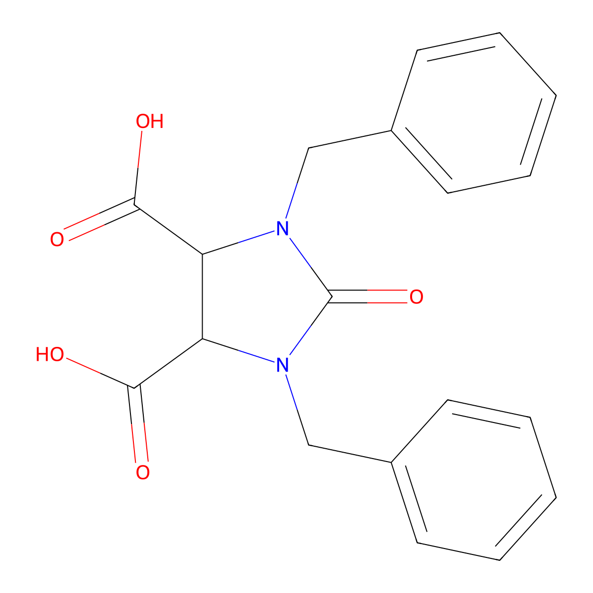 cis-1,3-Dibenzyl-2-imidazolidone-4,5-dicarboxylic acid molecular structure, CAS 51591-75-4