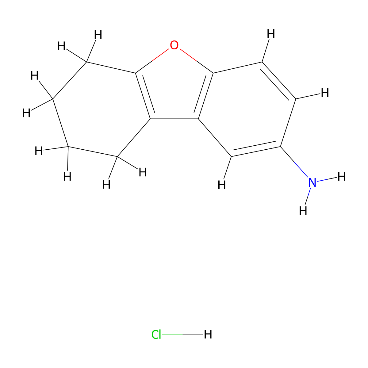6,7,8,9-Tetrahydro-dibenzofuran-2-ylamine hydrochloride molecular structure, CAS 51595-52-9