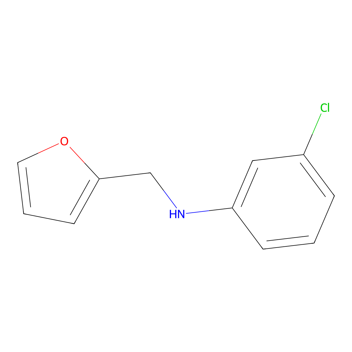 3-chloro-N-(furan-2-ylmethyl)aniline molecular structure, CAS 51597-76-3