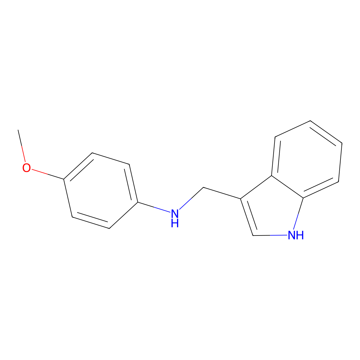 N-((1H-indol-3-yl)methyl)-4-methoxyaniline molecular structure, CAS 51597-78-5