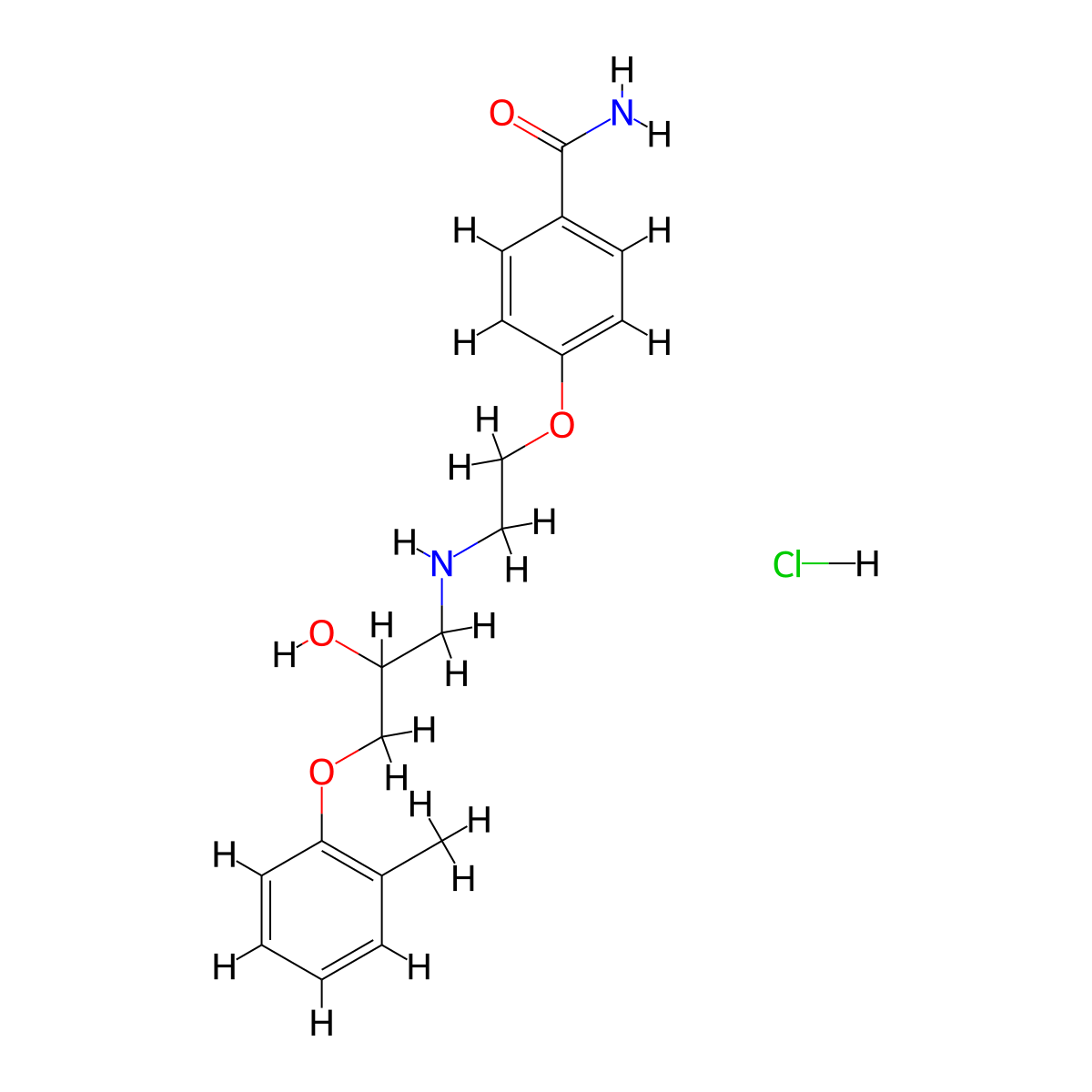 Tolamolol hydrochloride molecular structure, CAS 51599-37-2