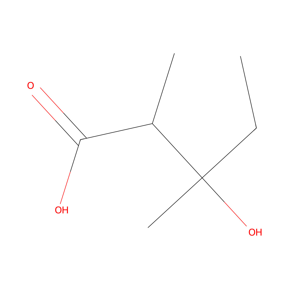 3-Hydroxy-2,3-dimethylpentanoic acid molecular structure, CAS 51599-40-7