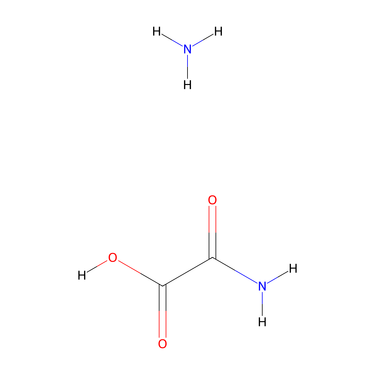 Ammonium oxamate molecular structure, CAS 516-00-7