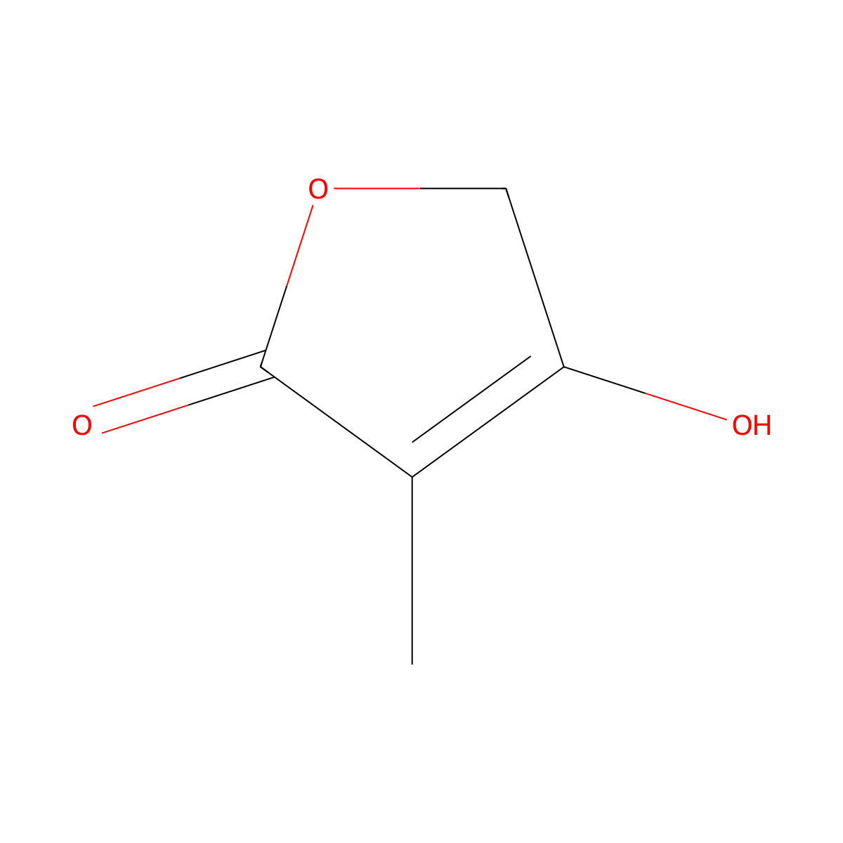 4-Hydroxy-3-methyl-2(5H)-furanone molecular structure, CAS 516-09-6