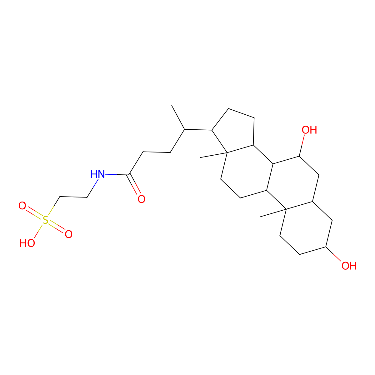 Taurochenodeoxycholic Acid molecular structure, CAS 516-35-8