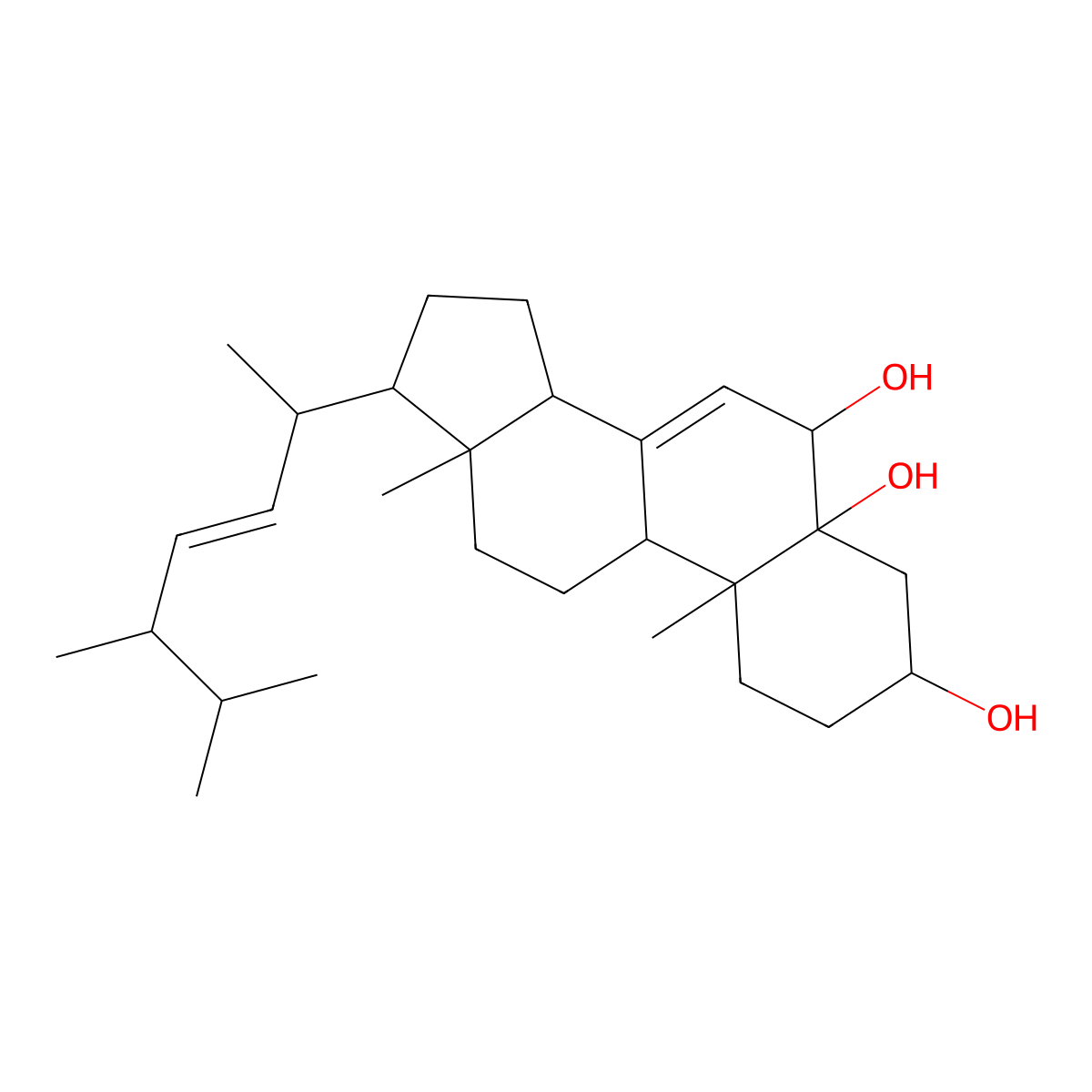 Cerevisterol molecular structure, CAS 516-37-0