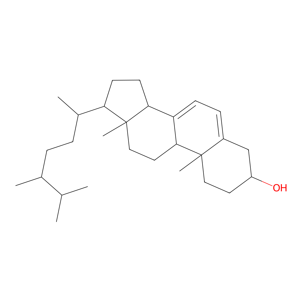 Dihydroergosterol molecular structure, CAS 516-79-0