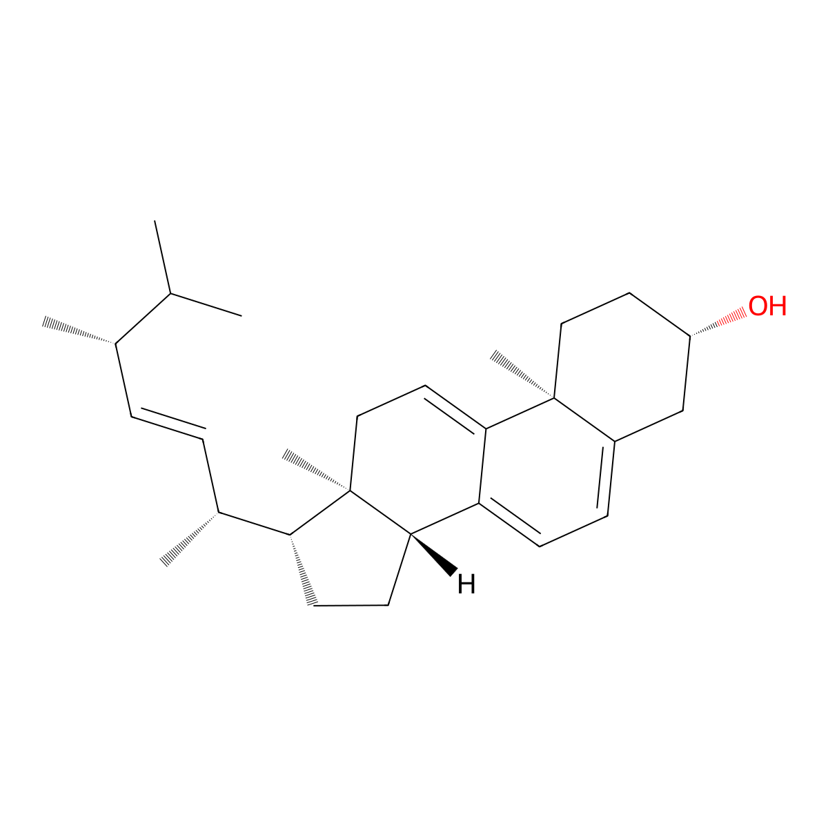 Dehydroergosterol molecular structure, CAS 516-85-8