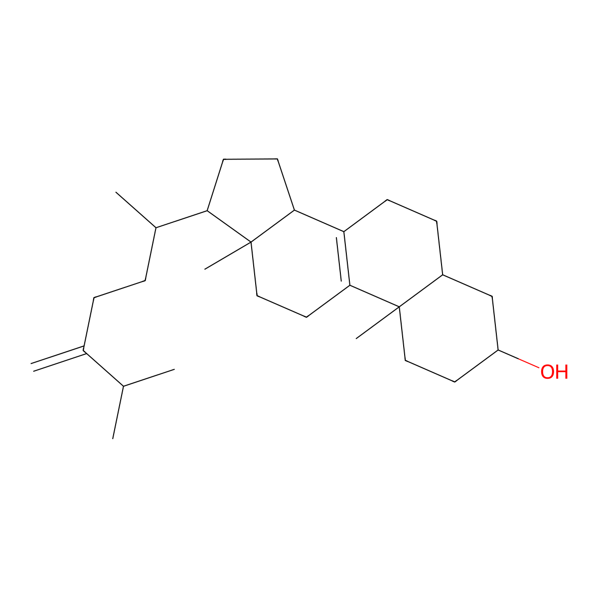 Fecosterol molecular structure, CAS 516-86-9