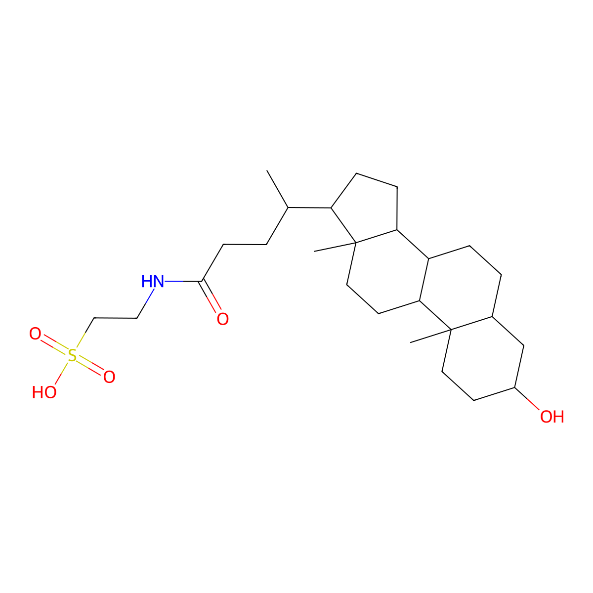 Taurolithocholic Acid molecular structure, CAS 516-90-5
